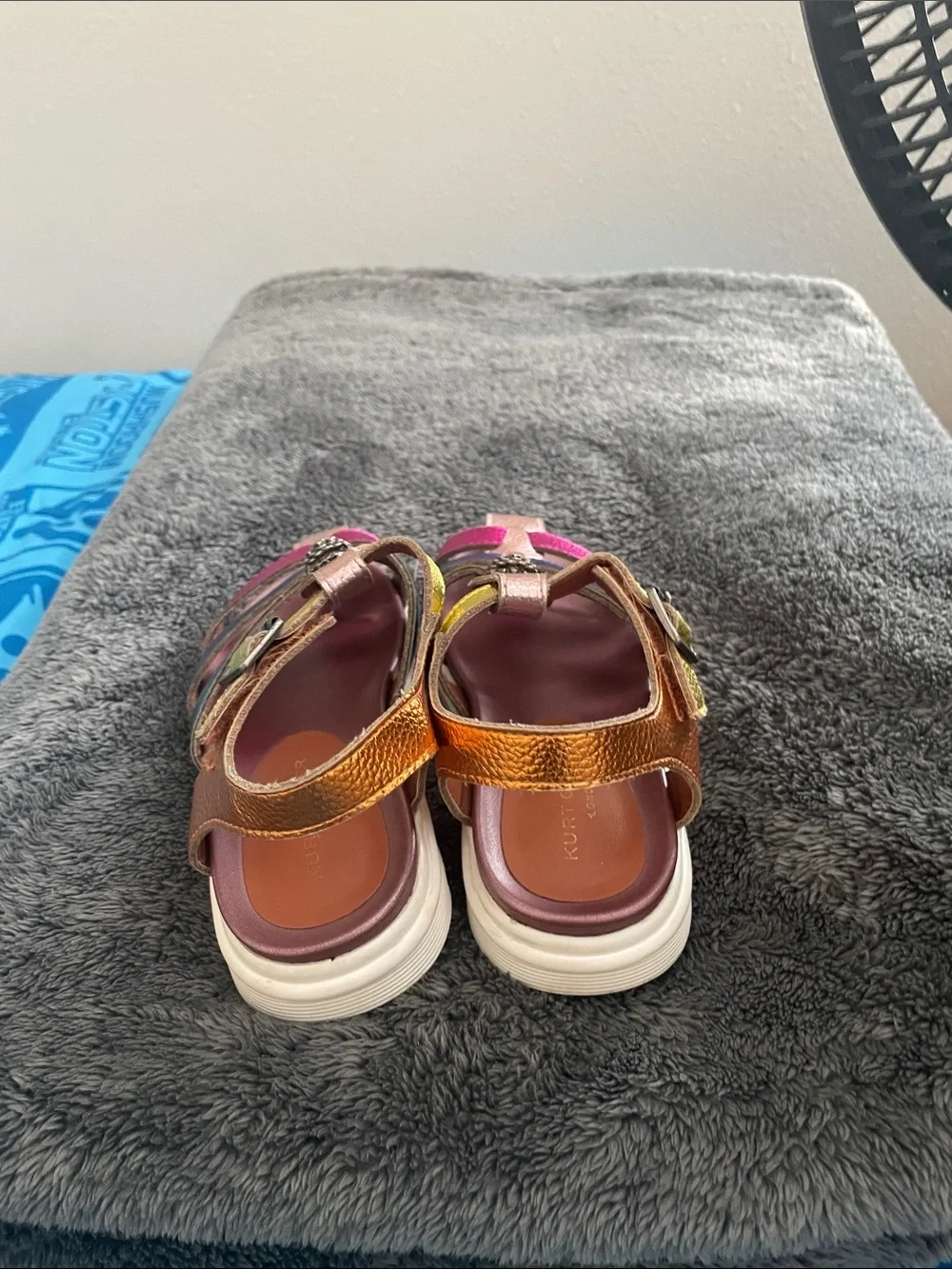 Kurt Geiger Girls Metallic Multi-Strap Rainbow Sandals